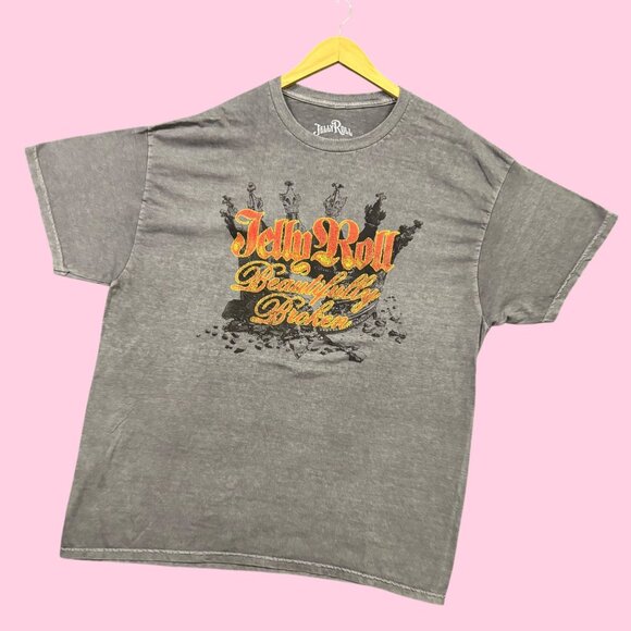Jelly Roll Beautifully Broken Album Country Tee L - Picture 3 of 4